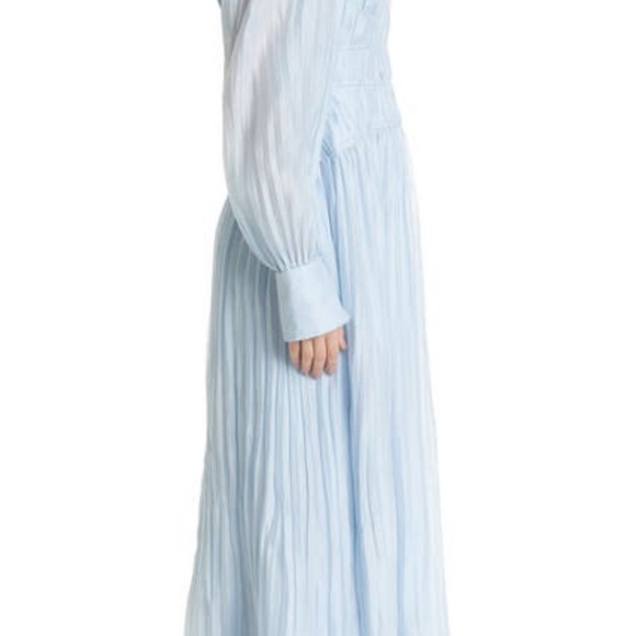 Jonathan Simkhai Jayana Cape Long Sleeve Organdy Ice Blue Dress Size 8 NWT $745 - Picture 13 of 13